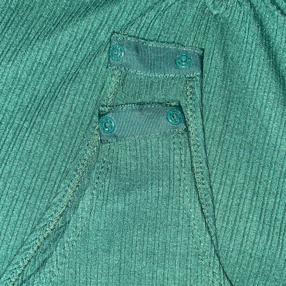 Violets & Roses • Green • Ribbed • Long Sleeve • Bodysuit - Picture 3 of 4